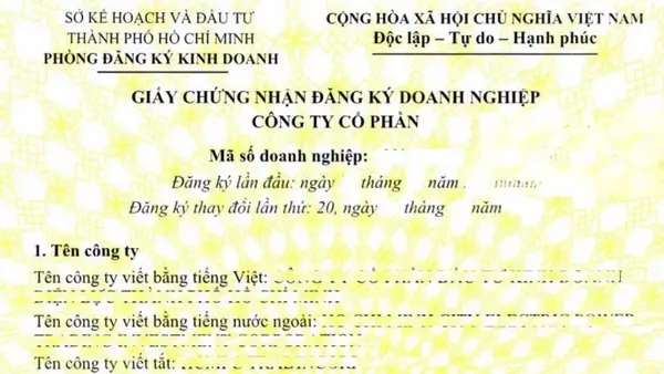 Thay đổi giấy phép kinh doanh